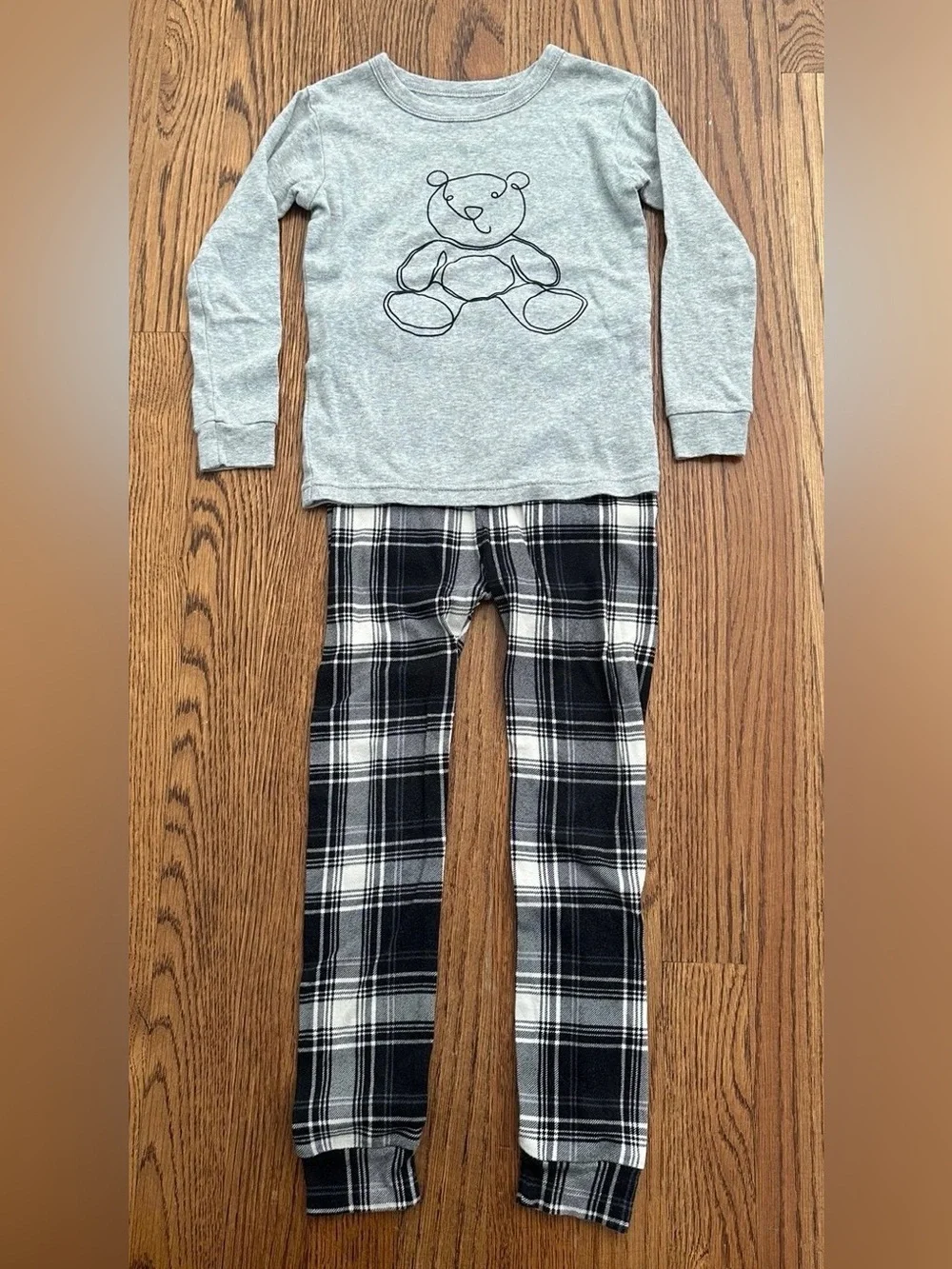 🧸 BABY GAP Boys Teddy Bear Plaid Pajama Set